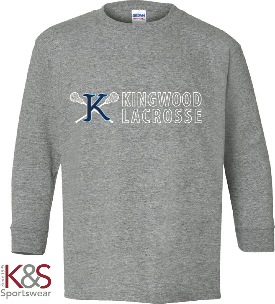 Youth Long Sleeve Cotton T-Shirt - Gray