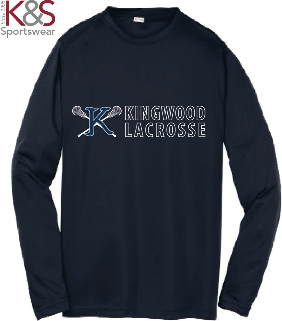 Youth Long Sleeve Dry Fit Shirt - Navy